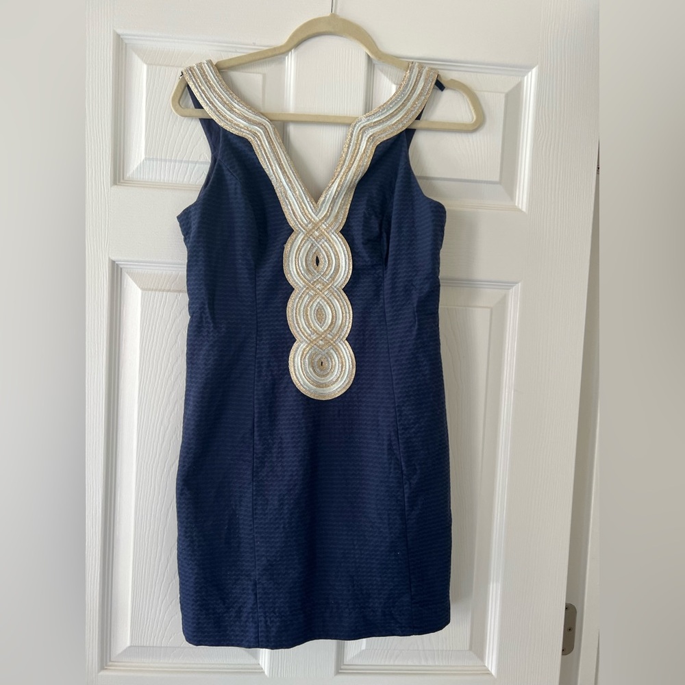 Lily Pullitzer Valli Navy Shift Dress Size 2